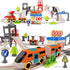 Urban Rail Train Set for Kids,55 pcs Electric Train Set Simulate City