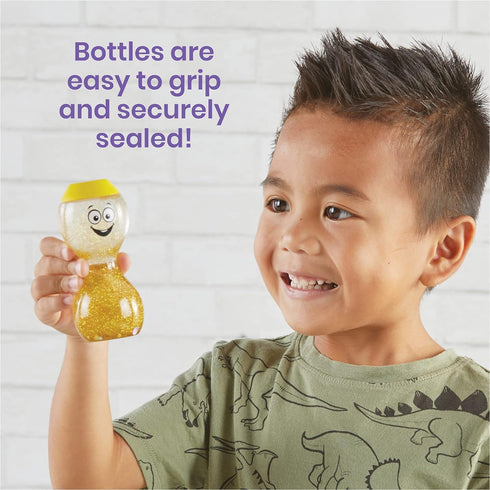 hand2mind Express Your Feelings Sensory Bottles-Primary Emotions, Quiet Toddler Fidgets for Classroom, Calm Down Corner