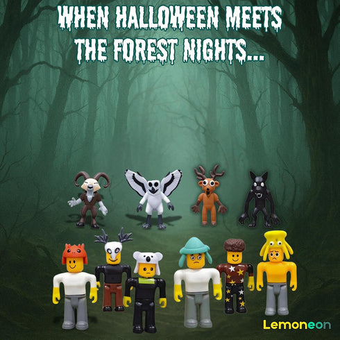 99 10 Lemoneon Nights in the Forest Action Figures Toys Pcs - Deer Owl Wolf Ram and Others - Collection for Video Game