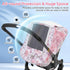 Car Seat Cover Baby Girls, Mink Dot Carseat Covers for Newborn with Breathable Mesh and Sun Shade Window, Warm Stretchy