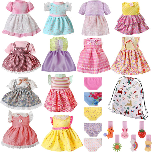 Alive Baby Doll Clothes and Accessories - 10 Sets Girl Doll Clothes