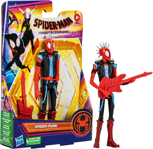 Spider-Man Marvel: Across The Spider-Verse Spider-Punk Toy, 6-Inch Action Figure with Guitar Accessory
