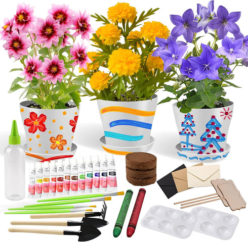 Paint & Plant Childrens Gardening Kit for Girls Boys Toys Garden Flower