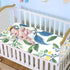SyXIOP 28" 52" Vintage Floral Motifs Green Leaves Cooling Baby Waterproof Crib Mattress Protector x Reusable Bed Pads