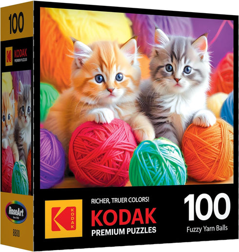 100 RoseArt - Kodak Premium - Fuzzy Yarn Balls - Piece Jigsaw Puzzle for Adults