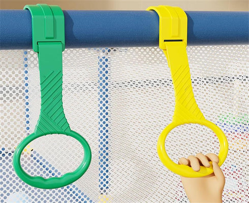 4 4 (4, 7.5 inch) Pcs Color Walk Assistant Plastic Crib Pull Rings for Pull Up Rings Cot Hanging Rings for Infant
