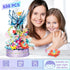 louyebh Set Girls(630PCS) Flowers Music Box Building Block with Light, Botanical Collection Mini Brick Music Box