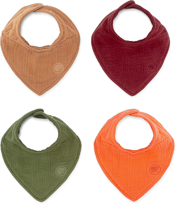 Parker Baby Muslin Bandana Drool Bibs | 100% Soft Muslin Cotton, Absorbent