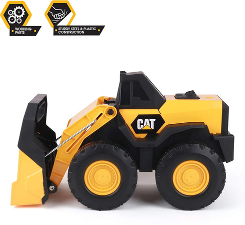 CAT Construction Toys, 16" Steel Front Loader Toy, Durable Educational Toy for Boys Ages 3+
