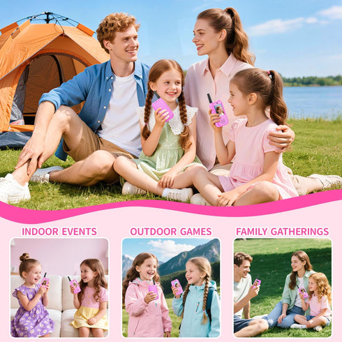 MINIBEAR 2 Pack 3-12 Video Walkie Talkies for Kids, Rechargeable Kids Walkie Talkies Long Range Outdoor Christmas