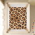 CZXW 52" 28" Leopard Print Brown Crib Sheets Fitted x Natural Cotton Soft & Breathable for Baby Crib Mattress