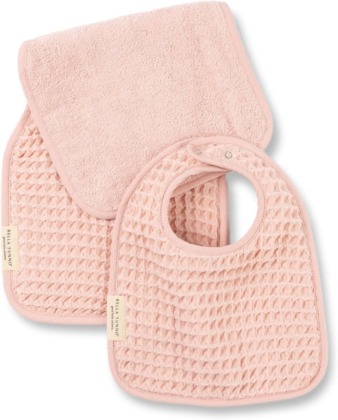 Set Bella Tunno Baby Bibs and Burp Cloths Reversible Drool Bibs and Soft Absorbent Newborn Burp Cloths, Oeko-TEX