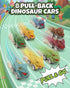 Cozycharm 8PCS Set Dinosaur Pull Back Cars for Kids Toddlers, Mini Racing Vehicles Toys Party Favors, Goodie Bag
