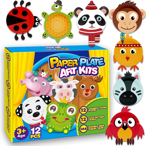 V-Opitos Arts and Crafts Kits for Kids, 12 Pack Simple Animal Paper
