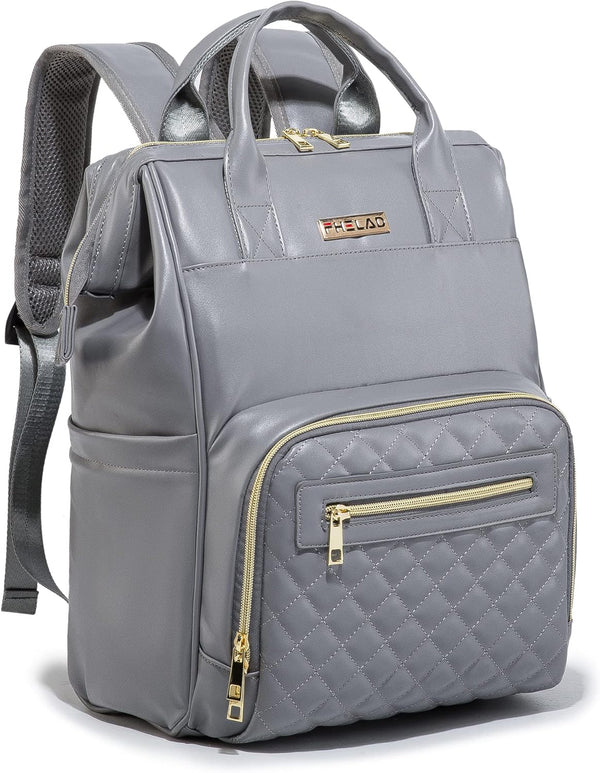 BHAFEM Baby Diaper Bag Backpack, Baby Bag with Laptop Compartment, Vegan Leather, Large