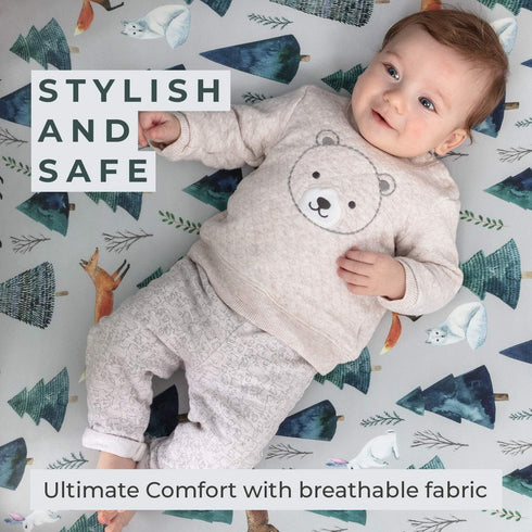 Pobi Baby - Fitted Crib Sheets for Boys, Girl - Baby Crib Sheet Neutral - Crib Mattress Sheet - Ultra-Soft Cotton Crib