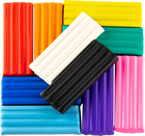 Extra Soft, Endlessly Reusable Kids Modeling Clay, 10 Pk. Non-Toxic, Rainbow Color Play Dough Blocks for Creative Fun