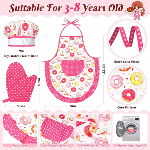 GIFTINBOX Kids Cooking and Baking Chef Set, 25PCS with Kids Apron, Chef Hat & Utensils, Birthday Toys for 3-8 Yr Olds
