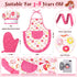GIFTINBOX Kids Cooking and Baking Chef Set, 25PCS with Kids Apron, Chef Hat & Utensils, Birthday Toys for 3-8 Yr Olds