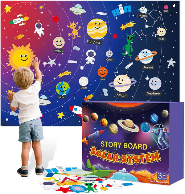 MEGUO Solar System for Kids | Felt Wall Activities for Children | Montessori