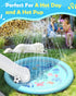 67in 0.58 mm Summer Peteast Anti-Slip Ocean-Themed Splash Pad for Kids and Dogs - Thicken Sprinkler Dog Pool