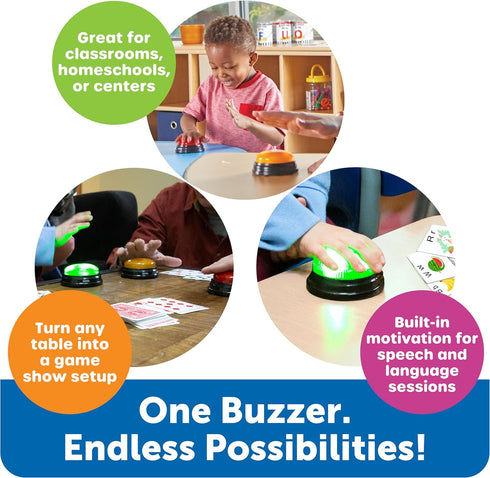 Learning Resources Lights and Sounds Buzzers - Classroom Must Haves Supplies, Kids Toys, Sound Effect Button, Family