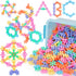 300PCS Interlocking Snowflake Building Block Toy for Kids Ages 3+, Multi-Color Solid Plastic STEM Toy with Carrying Case