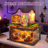 Miniature House Kit, DIY Dollhouse Kits with Lights and Dust Cover, The for Family & Friends, Creative Craft Kit