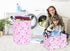 Rectangle Heart Pattern Kids Pink Storage Basket, Laundry Hamper with Handles, Baby Toys Storage Box for Boys and Girls
