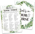 Bridal Shower Game Cards, Tropical Jungle Theme Engagement Party Cards, Set of 30 Cards (Leaf011)