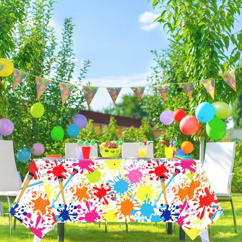 gisgfim 3 Pcs Art Paint Tablecloth, Party Supplies for Art Theme Birthday Decorations for Kids