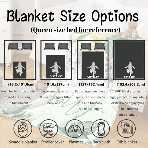 J&SBGFT 30"x40", Color13 Custom Baby Blanket with Name, Personalized Receiving Blanket for Toddlers