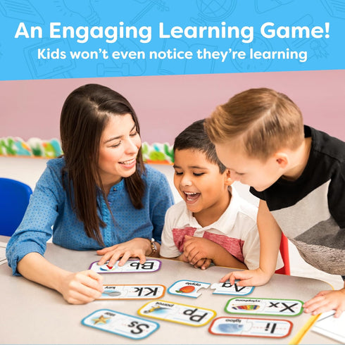 Alphabet Puzzle Games for Kindergarten, 26 Pairs Self-Correcting ABC Puzzle Matching Game for Toddlers