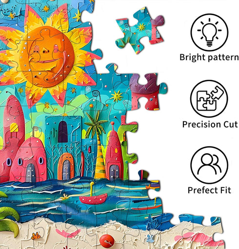1000 Sunny Beach Puzzles for Adults Piece, Jigsaw Puzzles for Adults, Adult Challenging Game Toys, Impossible Puzzle