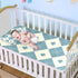 SyXIOP 28" 52" Blue Beige Poker Cooling Baby Crib Mattress Cover x Ultra Soft Training Pads for Baby&Toddler