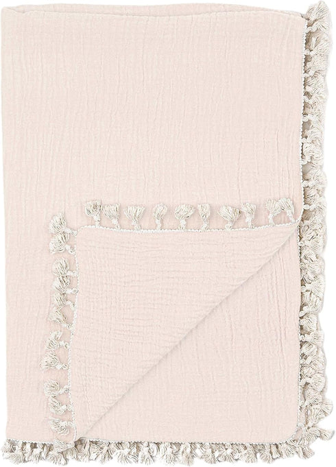 Crane Baby Muslin Swaddle Blanket - Soft Cotton Lightweight Nursery and Stroller Blanket for Baby Boys & Girls, Desert