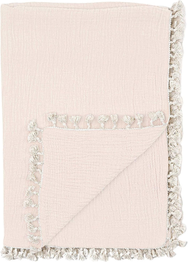 Crane Baby Muslin Swaddle Blanket - Soft Cotton Lightweight Nursery and Stroller Blanket for Baby Boys & Girls, Desert