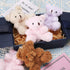 Threan 8 Pcs Mini Plush Bears, 4'' Small Stuffed Animal Toys for Keychain Baby Shower Party Favors, Apricot
