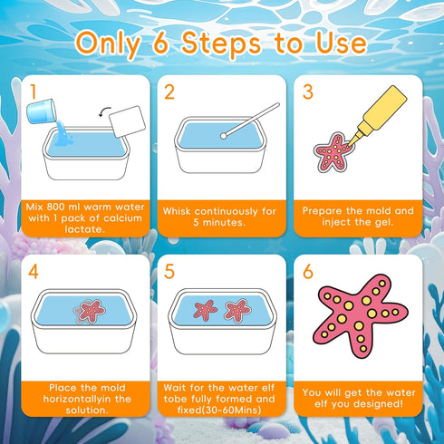 20 (11 6 3 10 3+ Timetome Magic Water Elf Toy Kit for Kids Gels Standard + Glitter + Glow) & Molds, DIY Squishy Maker