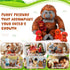 Lenwen 5 Pcs Plush Gorilla Stuffed Animals Set - 14 Inch Large Mommy Gorilla with 4 Baby Gorillas for Kids Gifts