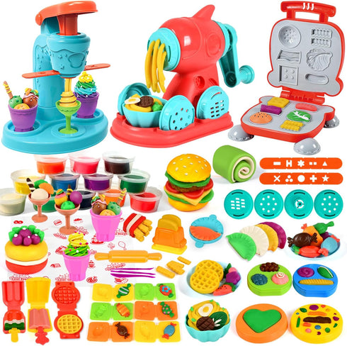 ZYYBQW 3 in 1 Color Dough Sets for Kids Ages 3-4-8, Dough Tools
