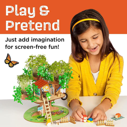 Creativity for Kids Build and Grow Tree House Craft Kit - Treehouse Playset Toy for Boys and Girls