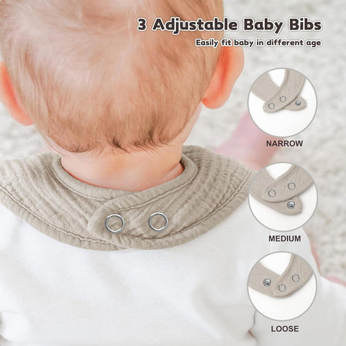 6Pack AMAWMW Muslin Baby Bibs for Unisex Boys Girls Baby Bandana Drool Bibs Adjustable Newborn Bib for Drooling