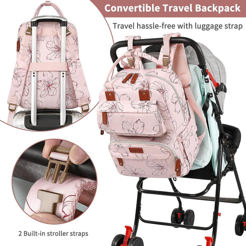 Backpack, Backpack Backpack Diaper Bag Large Diaper with Portable Changing Pad, Baby Diaper Bags for Girls