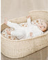 2 Pack Konssy Muslin Fitted Bassinet Sheets for Baby Girl Boy, Soft Breathable Baby Bassinet Sheets Fit for Bassinets