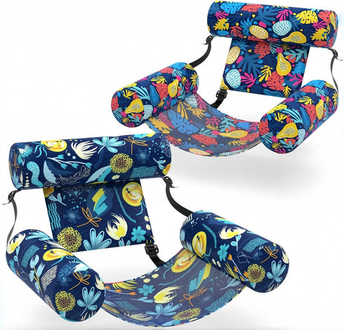 2 Packs Hammock, Summer Sunikko X Pool Floats Adult Fabric Heavy Duty Inflatable Pool Chair Blow Up Floaties