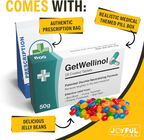 Joyful Clan GetWellinol Jelly Beans - Get Well Gifts for Women and Men - Thinking of You Emotional Support for Sick