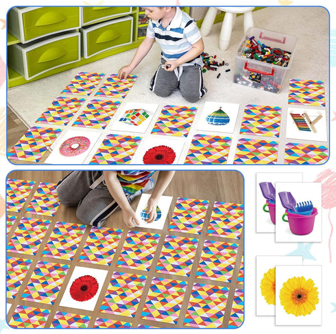 60 Pieces Jumbo Memory Matching Game - 30 Pairs Educational Cards for Preschool Activities