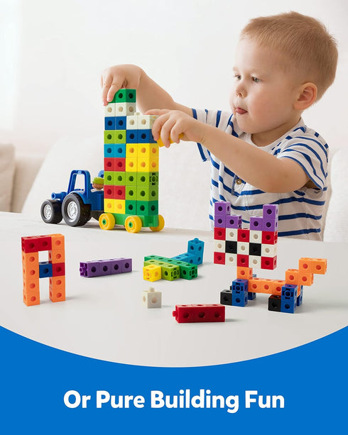 Coogam Math Cubes, Number Counting Blocks with Activity Snap Linking Cube, Math Construction Toy Gift for Preschool