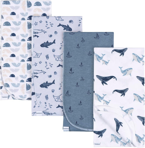 Gerber Unisex Baby 100% Cotton Flannel Receiving Blankets 30x30 Inches (Pack of